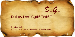 Dulovics Győző névjegykártya